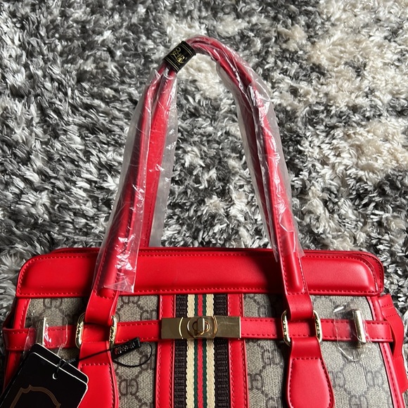 Red & brown/tan Handbag - Picture 2 of 7